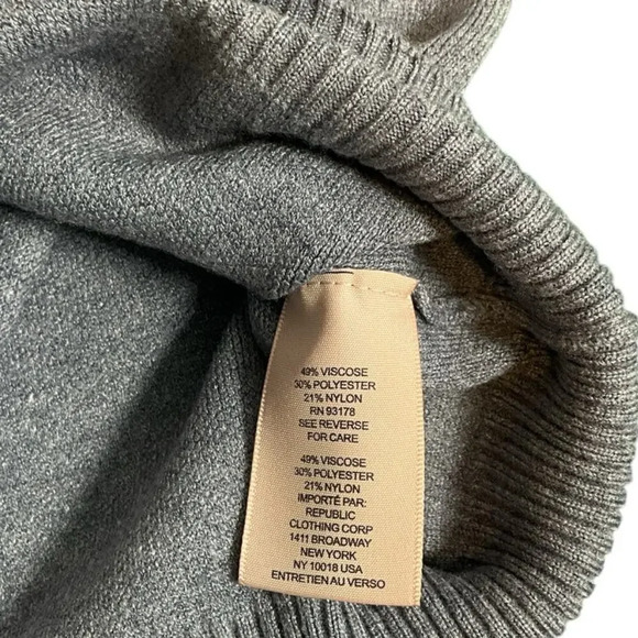 Philosophy Gray Sweater Knit Hoodie Balloon Sleeve Lace Up Neckline Size Small - Picture 12 of 12